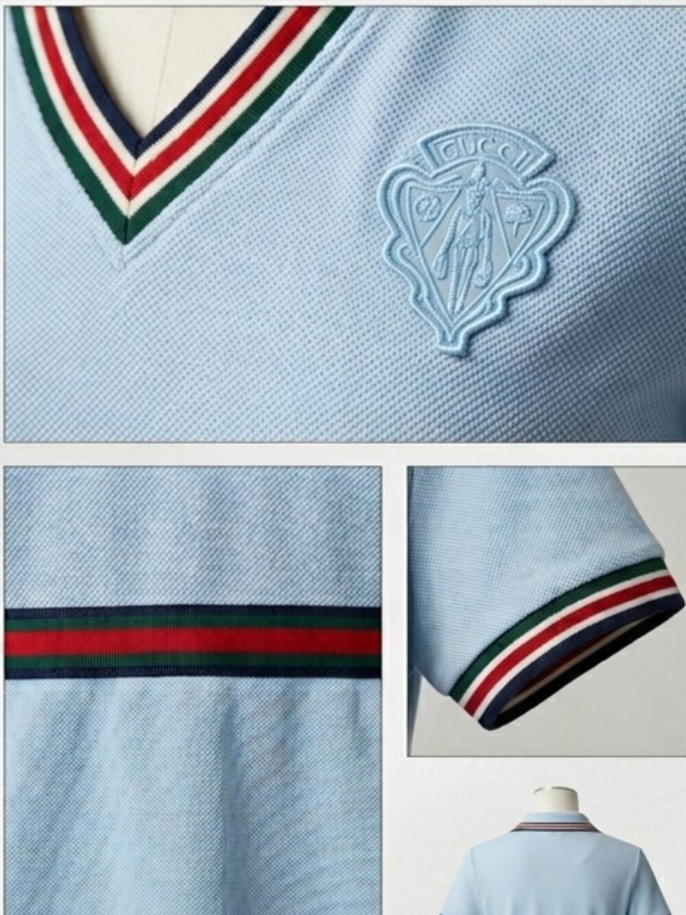 🛡️Gucci Equestrian Coat Of Arms Sherry Web Polo Dress - Picture 15 of 16